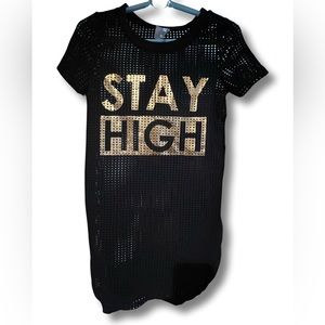 Fashion transparency black shirt for women. Size S.